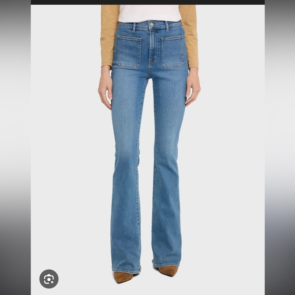 Veronica Beard Beverly Skinny Flare Patch Pocket Jeans